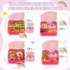 Kids Bento Lunch Box with 8oz Soup Thermo, Kids Leakproof Lunch Food Containers with 4 Compartment,Insulated Hot Food Jar with Lunch Bag for School, Travel (Pink-No lunch bag)