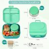 Bento Lunch Box for Kids with 12oz Soup Thermo,4 Compartments Lunch Box Containers Kids, Includes Foldable Spoon &Sauce Jar, BPA Free&Leak proof,Insulated Food Jar for Travel,School,Picnic