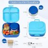 Bento Lunch Box for Kids with 12oz Soup Thermo,4 Compartments Lunch Box Containers Kids, Includes Foldable Spoon &Sauce Jar, BPA Free&Leak proof,Insulated Food Jar for Travel,School,Picnic