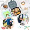 Kids Bento Lunch Box with 12oz Soup Thermo, Kids Leakproof Lunch Food Container with 4 Compartments, Insulated Lunch Bag & Water Cup for Girls Boys to School Travel