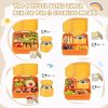 Bento Lunch Box for Kids with 9oz Soup Thermo, Leakproof Lunch Food Containers with 4 Compartment, Kids Thermo Hot Food Jar for School Travel