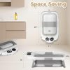Collapsible Baby Bathtub for Newborn, Baby Bath Tub with Thermometer & Soft Floating Cushion & Drain Hole for Infant to Toddler, Portable Travel Bathtub with No-Slip Feet for 0-36 Months-Gray