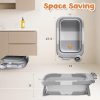 Collapsible Baby Bathtub for Newborn to Toddler (0-24 Months), Portable Baby Bath Tub for Travel, Newborn Bathtub with Soft and Supportive Cushion (Astronaut-Gray)