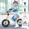 Toddler Balance Bike 12” No Pedal Training Bicycle for Kids 24 Months to 5 Years Tool-Free Adjustments Seat and Handlebar Best Gift for 2-5 Boys Girls