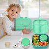 Bento Lunch Box for Kids with 12oz Soup Thermo,4 Compartments Lunch Box Containers Kids, Includes Foldable Spoon &Sauce Jar, BPA Free&Leak proof,Insulated Food Jar for Travel,School,Picnic