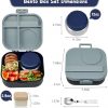 Bento Lunch Box for Kids with 12oz Soup Thermo,4 Compartments Lunch Box Containers Kids, Includes Foldable Spoon &Sauce Jar, BPA Free&Leak proof,Insulated Food Jar for Travel,School (Black)