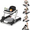 Baby Walker,4-Gear Height Adjustable Baby Walker with Wheels,5 in 1 Baby Activity Center,Music and Lights Bouncer Walker for Baby Boy 6-18 Months,Adjustable Speed Baby Push Walker