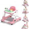 Baby Walker with Wheels, 5 in 1 Walker for Baby Boy Girl 6-12 Months with Bouncer, Music and Lights Baby Jumper Activity Center, Adjustable Height Speed, Push Walker for Ages 6-18 Months Toddler