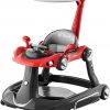 Baby Walker, Height Adjustable Baby Walker with Wheels, Rocker, Activity Center, Bouncer, Push Walker Boys and Girls (Red)