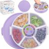Kids Original Snack Spinner Bundle - Reusable Snack Container with 5 Compartment Dispenser and Lid | BPA and PVC Free | Dishwasher Safe | No Spill, Leakproof,for Toddlers,School (Purple-2Pack)