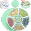 Kids Original Snack Spinner Bundle - Reusable Snack Container with 5 Compartment Dispenser and Lid | BPA and PVC Free | Dishwasher Safe | No Spill, Leakproof,for Toddlers,School (Green-2Pack)