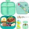 Kids Bento Lunch Box with 12oz Soup Thermo, Kids Leakproof Lunch Food Container with 4 Compartments, Insulated Lunch Bag & Water Cup for Girls Boys to School Travel