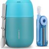 17oz Soup Thermo for Hot Food Adults Insulated Food Jar Thermo Hot Food Lunch Container Wide Mouth Stainless Steel Lunch Box for Kids with Folding Spoon Cleaning Brush Peacock Blue