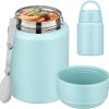 Soup Thermo for Hot Food Kids 16oz Insulated Food Jar Leakproof Thermo Lunch Container for Kids Wide-Mouth Stainless Steel Lunch Box for School with Handle Folding Spoon(3+)​