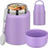 Soup Thermo for Hot Food Kids 16oz Insulated Food Jar Leakproof Thermo Lunch Container for Kids Wide-Mouth Stainless Steel Lunch Box for School with Handle Folding Spoon(3+)​