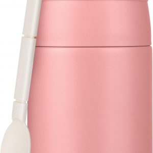 10oz Soup Thermo for Hot Food Kids Insulated Food Jar with Spoon Wide Mouth Stainless Steel Lunch Container Leak Proof Vacuum Food Box for School Travel Picnic Pink