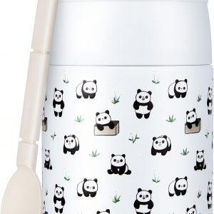 10oz Soup Thermo for Hot Food Kids Insulated Food Jar with Spoon Wide Mouth Stainless Steel Lunch Container Leak Proof Vacuum Food Box for School Travel Picnic White Panda