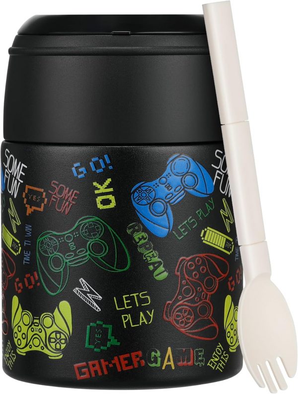 10oz Soup Thermo for Hot Food Kids insulated Food Jar Container with Spoon Width Mouth Stainless Steel Leak Proof Thermo Lunch Box for School Travel