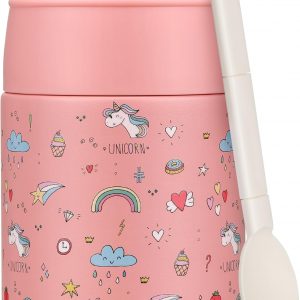 10oz Soup Thermo for Hot Food Kids Insulated Food Jar Container with Spoon Width Mouth Stainless Steel Leak Proof Thermo Lunch Box for School Travel