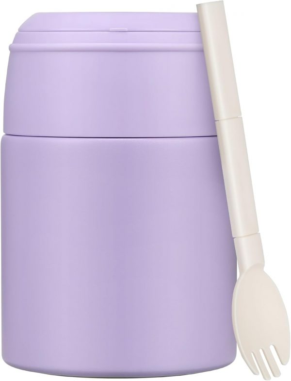 10oz Soup Thermo for Hot Food Kids Insulated Food Jar Container with Spoon Width Mouth Stainless Steel Leak Proof Thermo Lunch Box for School Travel