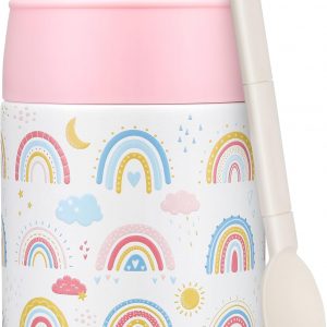 10oz Soup Thermo for Hot Food Kids Insulated Food Jar Container with Spoon Width Mouth Stainless Steel Leak Proof Thermo Lunch Box for School Travel