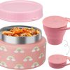 10oz Soup Thermo for Hot Food Silicone Snack Cup Set for Kids Lunch Thermo Leak-Proof Vacuum Stainless Steel Wide Mouth Food Jar for School Travel