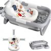 Collapsible Baby Bathtub for Newborn to Toddler (0-24 Months), Portable Baby Bath Tub for Travel, Newborn Bathtub with Soft and Supportive Cushion (Astronaut-Gray)